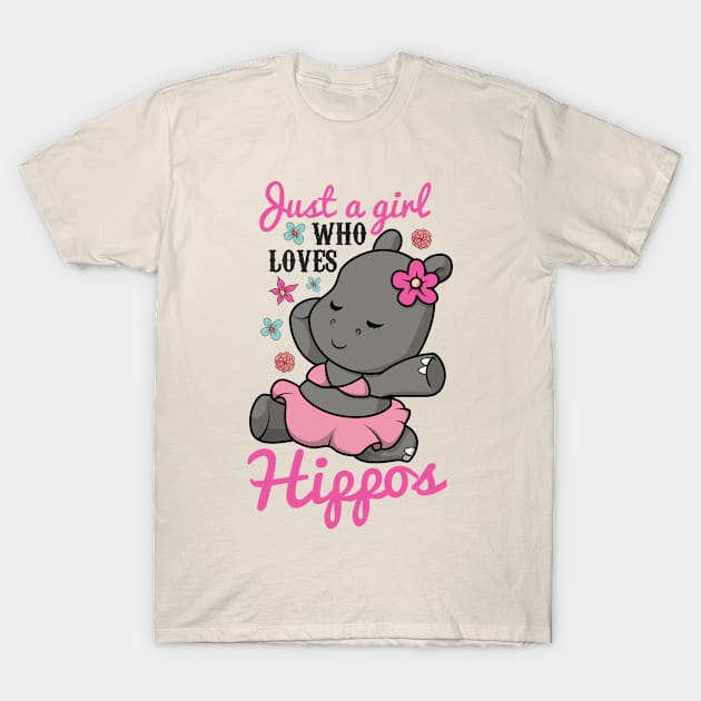 Hippo Lover Cartoon Art T-Shirt by USProudness